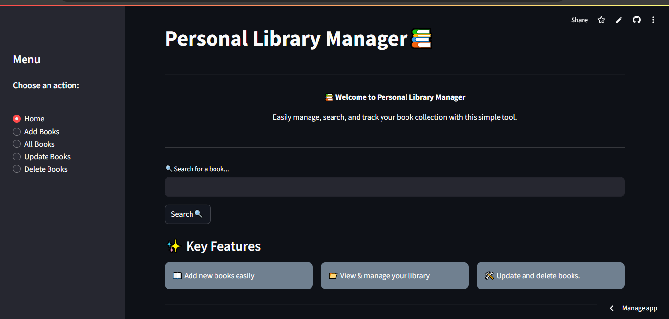 Personal Library Manager